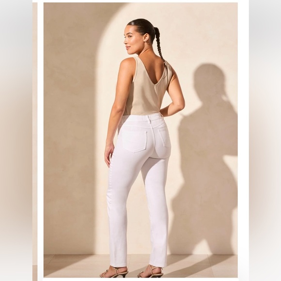 TRIBAL WOMENS SOPHIA CURVY FIT STRETCHY CASUAL
WHITE STRAIGHT LEG JEANS SZ 6 - Picture 2 of 11